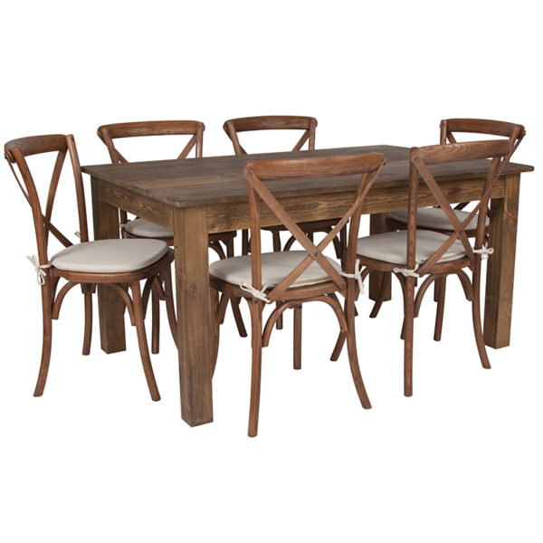 Buy Farm Table and Chair Set 60x38 Farm Table/6 Chair Set near  Windermere at Capital Office Furniture