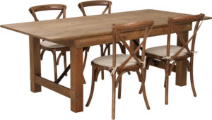 Buy Farm Table and Chair Set 7'x40" Farm Table/4 Chair Set in  Orlando at Capital Office Furniture