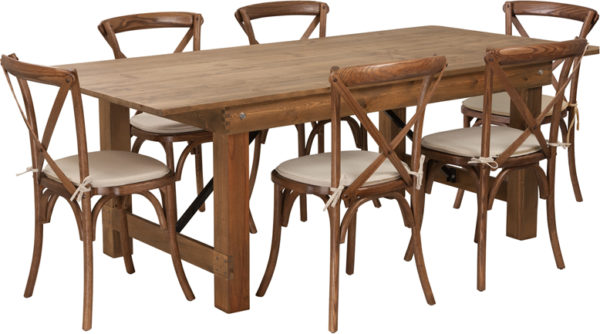 Buy Farm Table and Chair Set 7'x40" Farm Table/6 Chair Set near  Daytona Beach at Capital Office Furniture