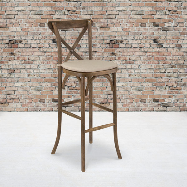 Buy Stackable Bistro Style Stool Antique Cross Back Barstool near  Sanford at Capital Office Furniture