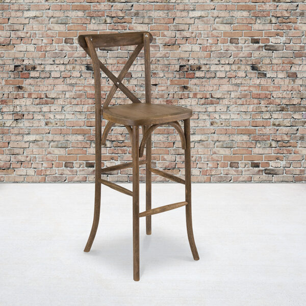 Buy Stackable Bistro Style Stool Antique Cross Back Barstool near  Clermont at Capital Office Furniture