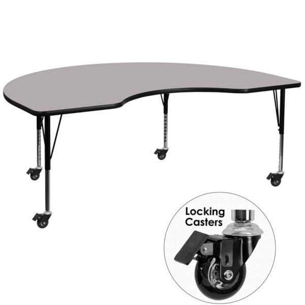 Buy Collaborative Kidney Activity Table 48x96 KDNY Grey Activity Table near  Windermere at Capital Office Furniture