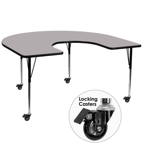 Buy Collaborative Horseshoe Shaped Activity Table 60x66 HRSE Grey Activity Table near  Winter Garden at Capital Office Furniture