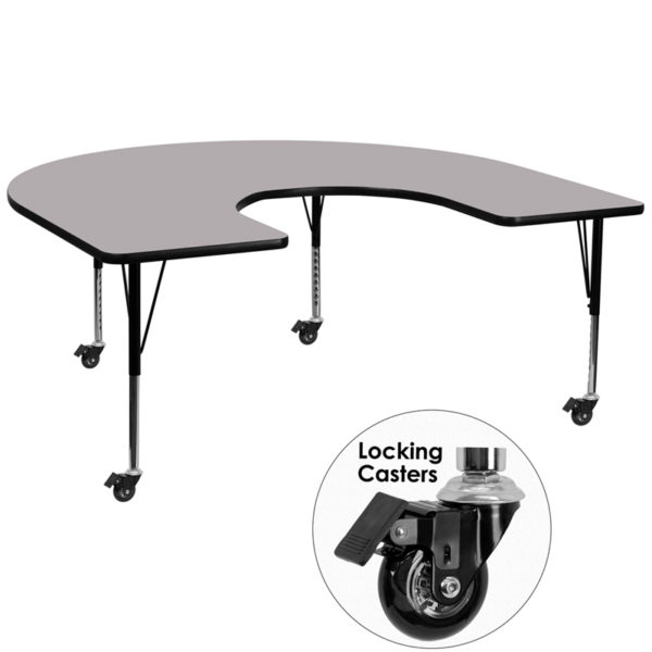 Buy Collaborative Horseshoe Shaped Activity Table 60x66 HRSE Grey Activity Table in  Orlando at Capital Office Furniture