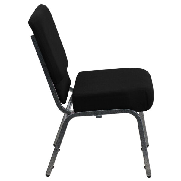 Nice HERCULES Series 21in.W Stacking Church Chair in Fabric - Silver Vein Frame Book Pouch on Back church stack chairs near  Clermont at Capital Office Furniture