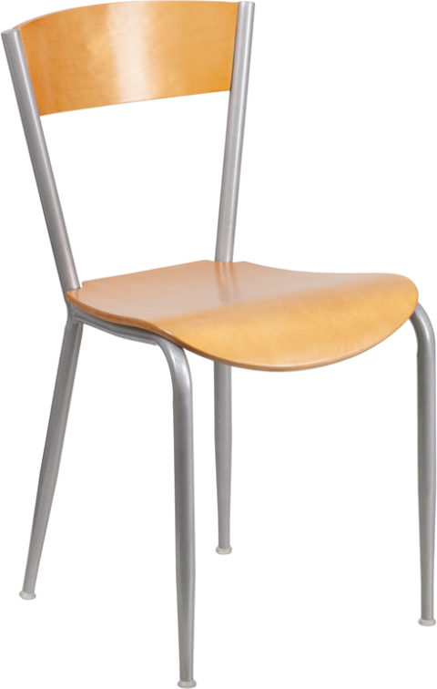 Buy Metal Dining Chair Silver Open Chair-Nat Seat in  Orlando