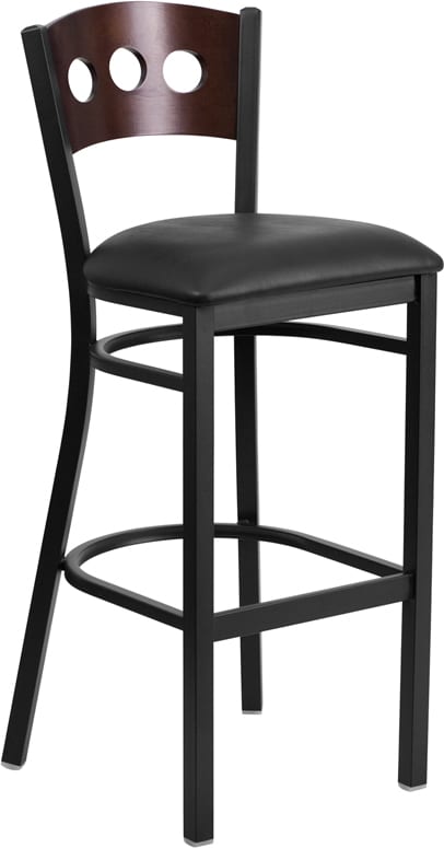 Buy Metal Dining Bar Stool Bk/Wal 3 Circ Stool-Black Seat near  Sanford