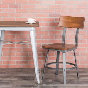 Buy Metal Dining Chair Walnut/Gray Metal Chair in  Orlando