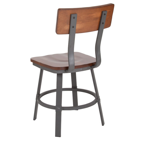 Shop for Walnut/Gray Metal Chairw/ Rectangular Back Design near  Sanford