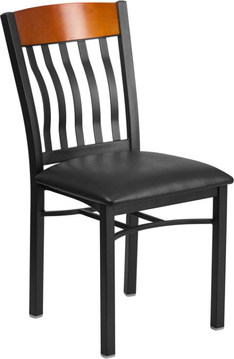 Buy Metal Dining Chair Bk/Chy Vert Chair-Black Seat in  Orlando