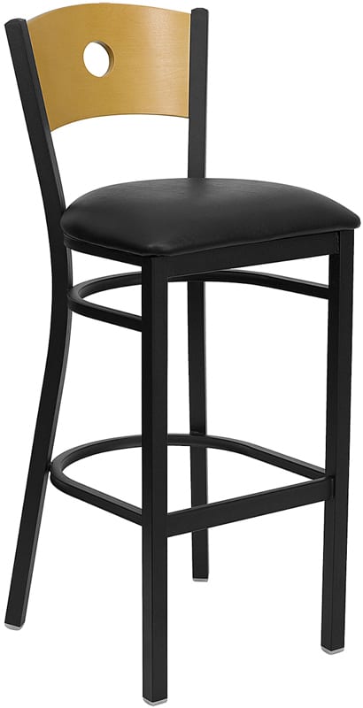Buy Metal Dining Bar Stool Bk/Nat Circle Stool-Black Seat in  Orlando