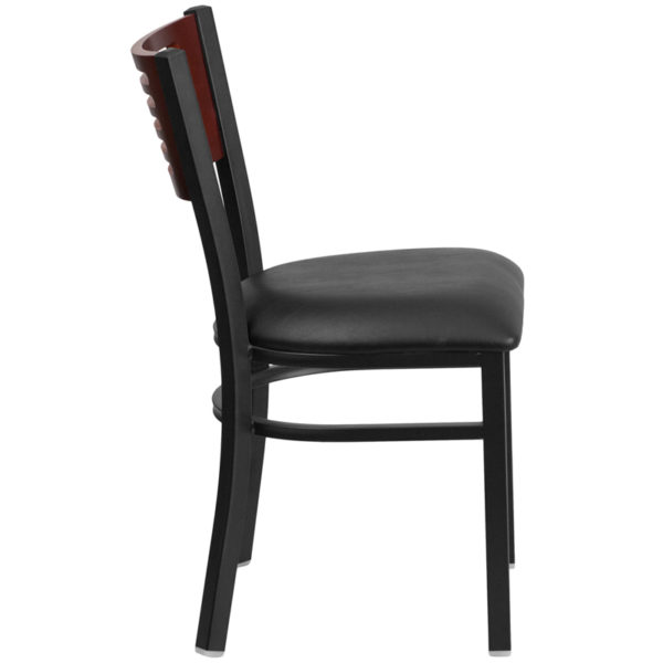 Shop for Bk/Mah Slat Chair-Black Seatw/ Mahogany Wood Slat Back Design near  Saint Cloud