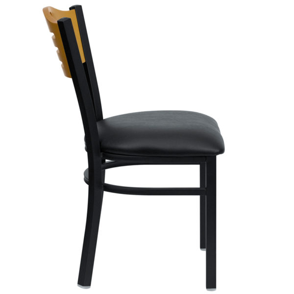 Shop for Bk/Nat Slat Chair-Black Seatw/ Natural Wood Slat Back Design in  Orlando