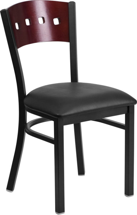 Buy Metal Dining Chair Bk/Mah 4 Sqr Chair-Black Seat near  Altamonte Springs