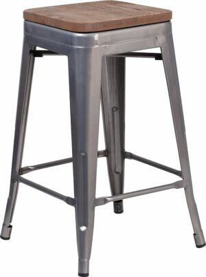 Buy Stackable Industrial Style Modern Stool 24" Clear Backless Metal Stool near  Saint Cloud