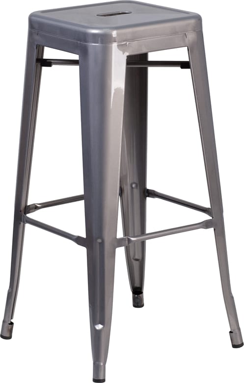 Buy Stackable Industrial Style Modern Stool 30" Clear No Back Metal Stool in  Orlando