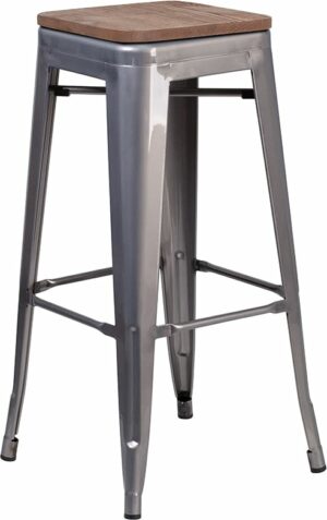 Buy Stackable Industrial Style Modern Stool 30" Clear Backless Metal Stool near  Apopka