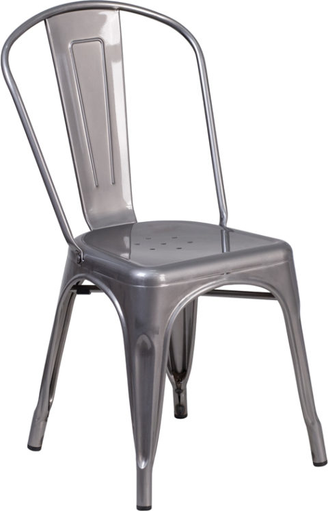 Buy Stackable Bistro Style Chair Clear Metal Indoor Chair near  Apopka