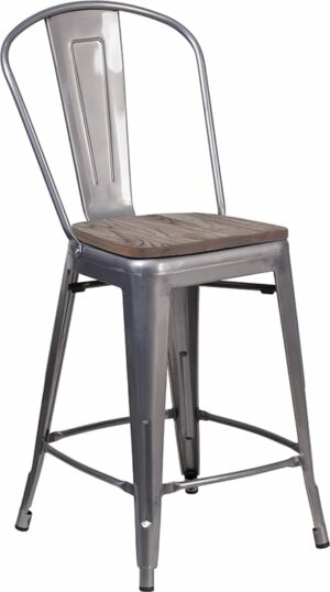 Buy Bistro Style Counter Stool 24" Clear Metal Counter Stool near  Lake Buena Vista