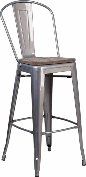 Buy Bistro Style Bar Stool 30" Clear Metal Barstool near  Kissimmee
