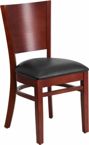 Buy Wood Dining Chair Mahogany Wood Chair-Blk Vinyl near  Casselberry