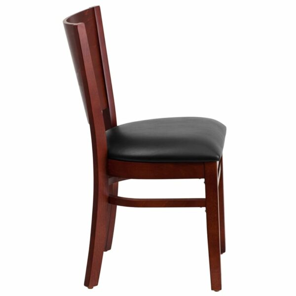 Shop for Mahogany Wood Chair-Blk Vinylw/ Solid Back Design near  Oviedo