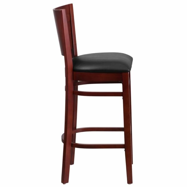 Shop for Mahogany Wood Stool-Blk Vinylw/ Solid Back Design near  Clermont