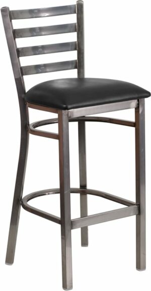Buy Metal Dining Bar Stool Clear Ladder Stool-Black Seat near  Kissimmee