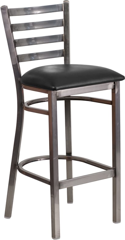 Buy Metal Dining Bar Stool Clear Ladder Stool-Black Seat in  Orlando