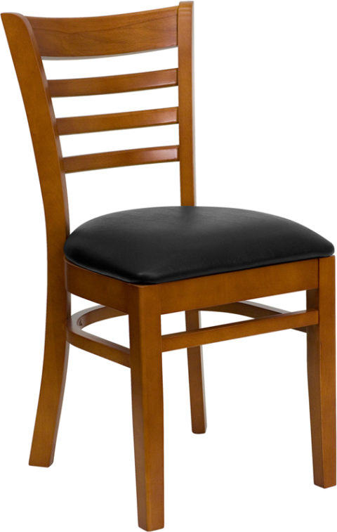 Buy Wood Dining Chair Cherry Wood Chair-Blk Vinyl near  Bay Lake