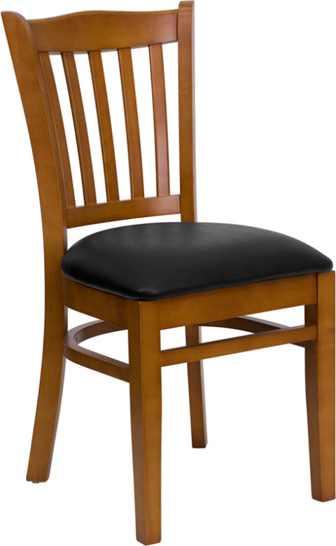 Buy Wood Dining Chair Cherry Wood Chair-Blk Vinyl near  Oviedo