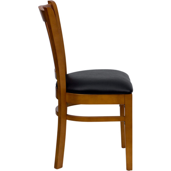 Shop for Cherry Wood Chair-Blk Vinylw/ Vertical Slat Back Design near  Windermere