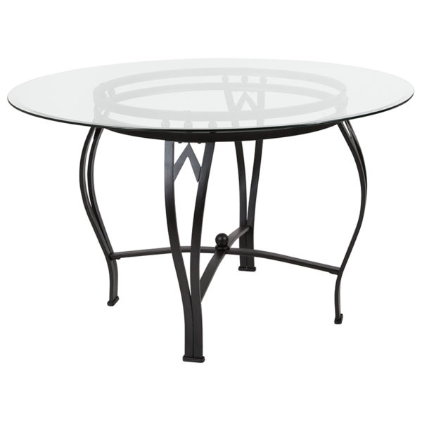 Buy Contemporary Style 48RD Glass Table/Black Frame near  Daytona Beach at Capital Office Furniture