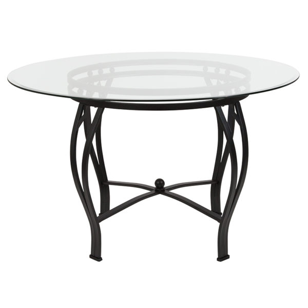 Shop for 48RD Glass Table/Black Framew/ 8mm Thick Glass near  Lake Buena Vista at Capital Office Furniture