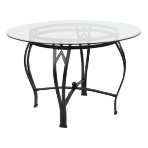 Buy Contemporary Style 45RD Glass Table/Black Frame near  Daytona Beach at Capital Office Furniture