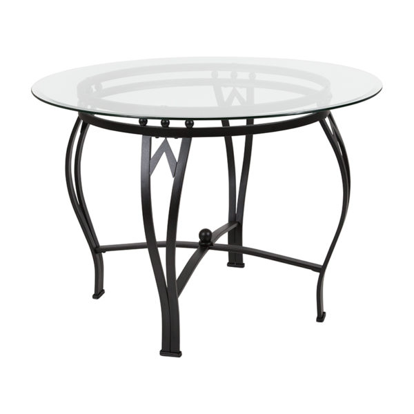 Buy Contemporary Style 42RD Glass Table/Black Frame near  Leesburg at Capital Office Furniture