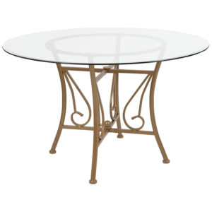 Buy Contemporary Style 48RD Glass Table/Gold Frame near  Winter Park at Capital Office Furniture