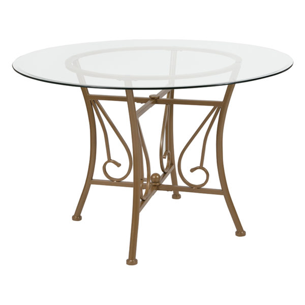 Buy Contemporary Style 45RD Glass Table/Gold Frame near  Bay Lake at Capital Office Furniture