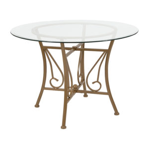 Buy Contemporary Style 42RD Glass Table/Gold Frame in  Orlando at Capital Office Furniture