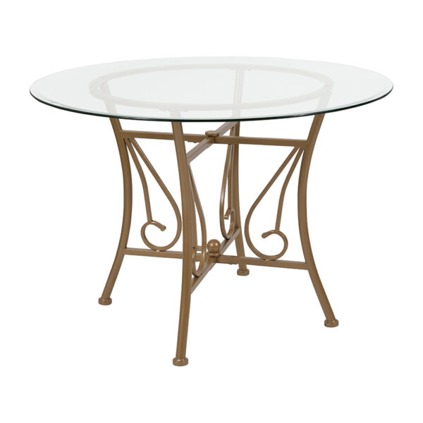 Buy Contemporary Style 42RD Glass Table/Gold Frame near  Leesburg at Capital Office Furniture
