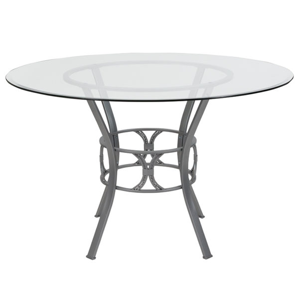 Shop for 48RD Glass Table/Silver Framew/ 8mm Thick Glass in  Orlando at Capital Office Furniture