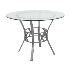 Buy Contemporary Style 42RD Glass Table/Silver Frame in  Orlando at Capital Office Furniture