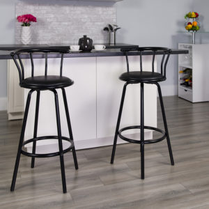 Buy Transitional Style Stool Black Metal Swivel Back Stool in  Orlando at Capital Office Furniture