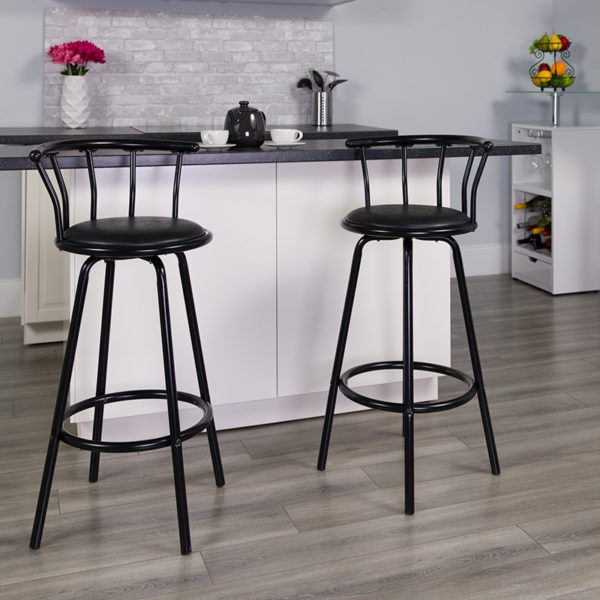 Buy Transitional Style Stool Black Metal Swivel Back Stool near  Kissimmee at Capital Office Furniture