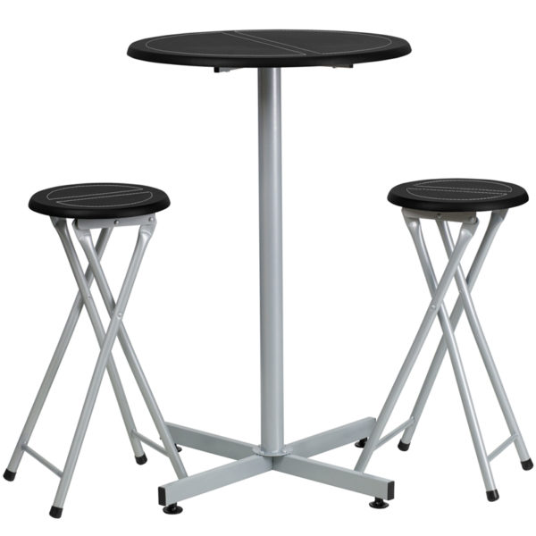 Buy Bar Table and Stool Set Black Bar Height Table Set near  Bay Lake at Capital Office Furniture