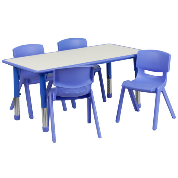 Buy Kids Table and Chair Set with 10.5" High Seats 23x47 Blue Activity Table Set near  Lake Buena Vista at Capital Office Furniture