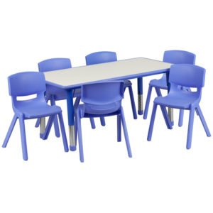 Buy Kids Table and Chair Set with 10.5" High Seats 23x47 Blue Activity Table Set in  Orlando at Capital Office Furniture