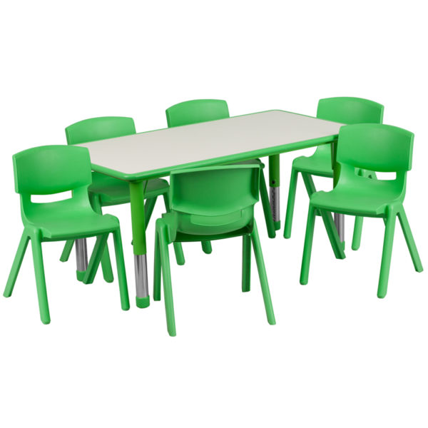 Buy Kids Table and Chair Set with 10.5" High Seats 23x47 Green Activity Table Set in  Orlando at Capital Office Furniture