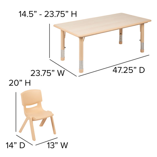 New activity tables in natural w/ Back Size: 11"W x 10.75"H; Seat Size: 10"W x 10"D x 10.5"H at Capital Office Furniture in  Orlando at Capital Office Furniture