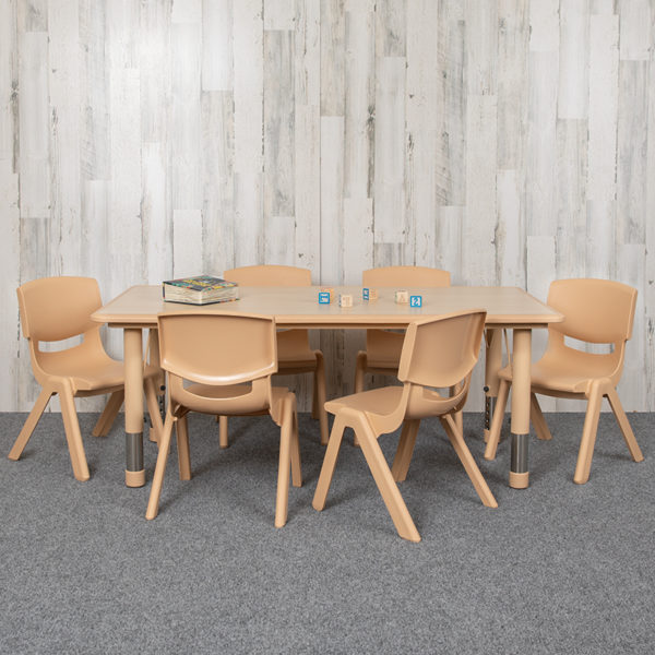Buy Kids Table and Chair Set with 10.5" High Seats 23x47 Natural Kids Table Set in  Orlando at Capital Office Furniture